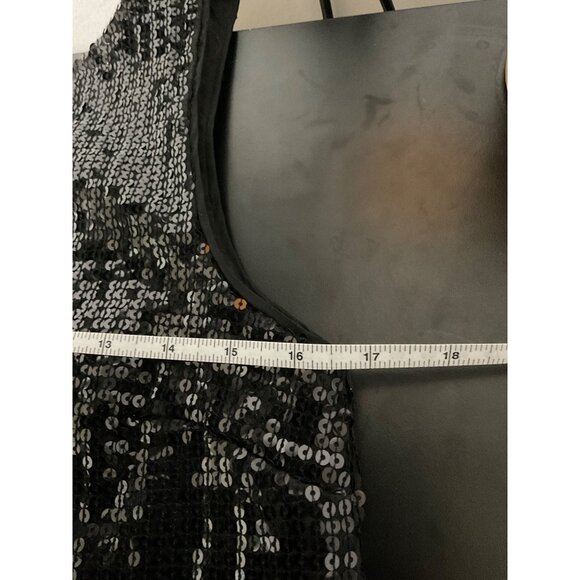 FREE PEOPLE Sequin Sleeveless Mini Dress Black size 6 - Picture 6 of 9